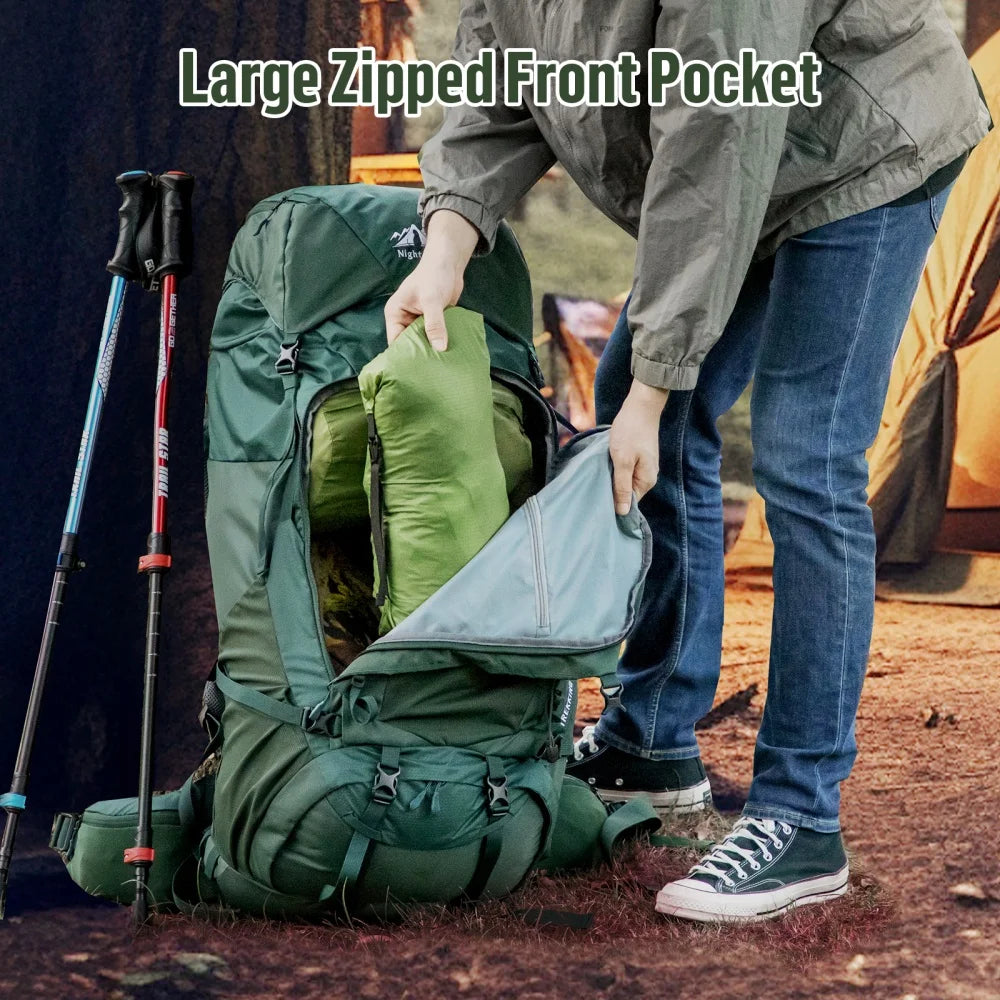 Internal-frame Hiking Backpack: 100L Large Camping Backpack for Men Women Hiking Climbing Traveling Waterproof Rain Cover