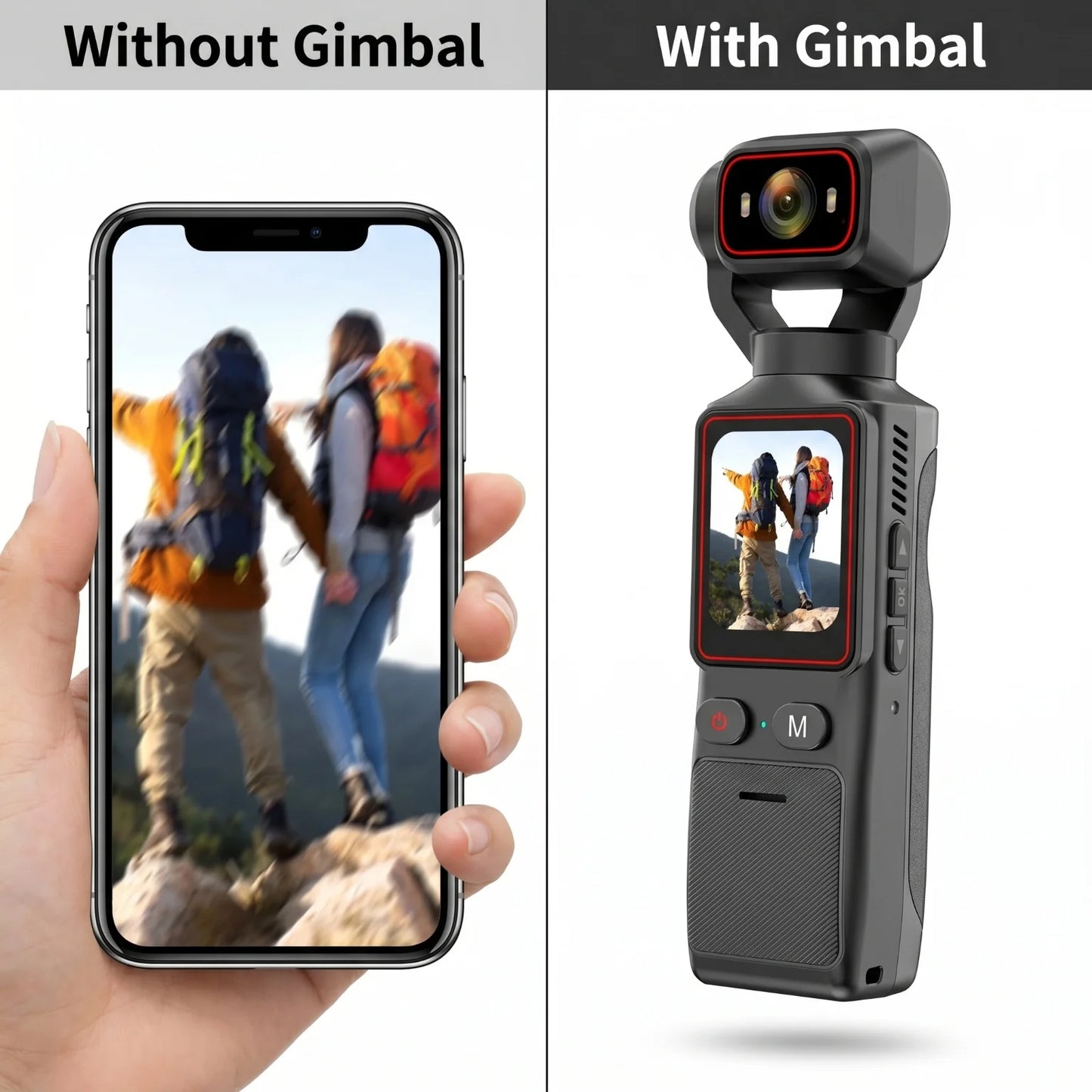 Mini 2.7K Action Camera 180° Rotate WiFi Pocket Vlog Camera 6 Hours Long Life EIS Anti Shake Sport Cam for Motorcycle Travel Recording