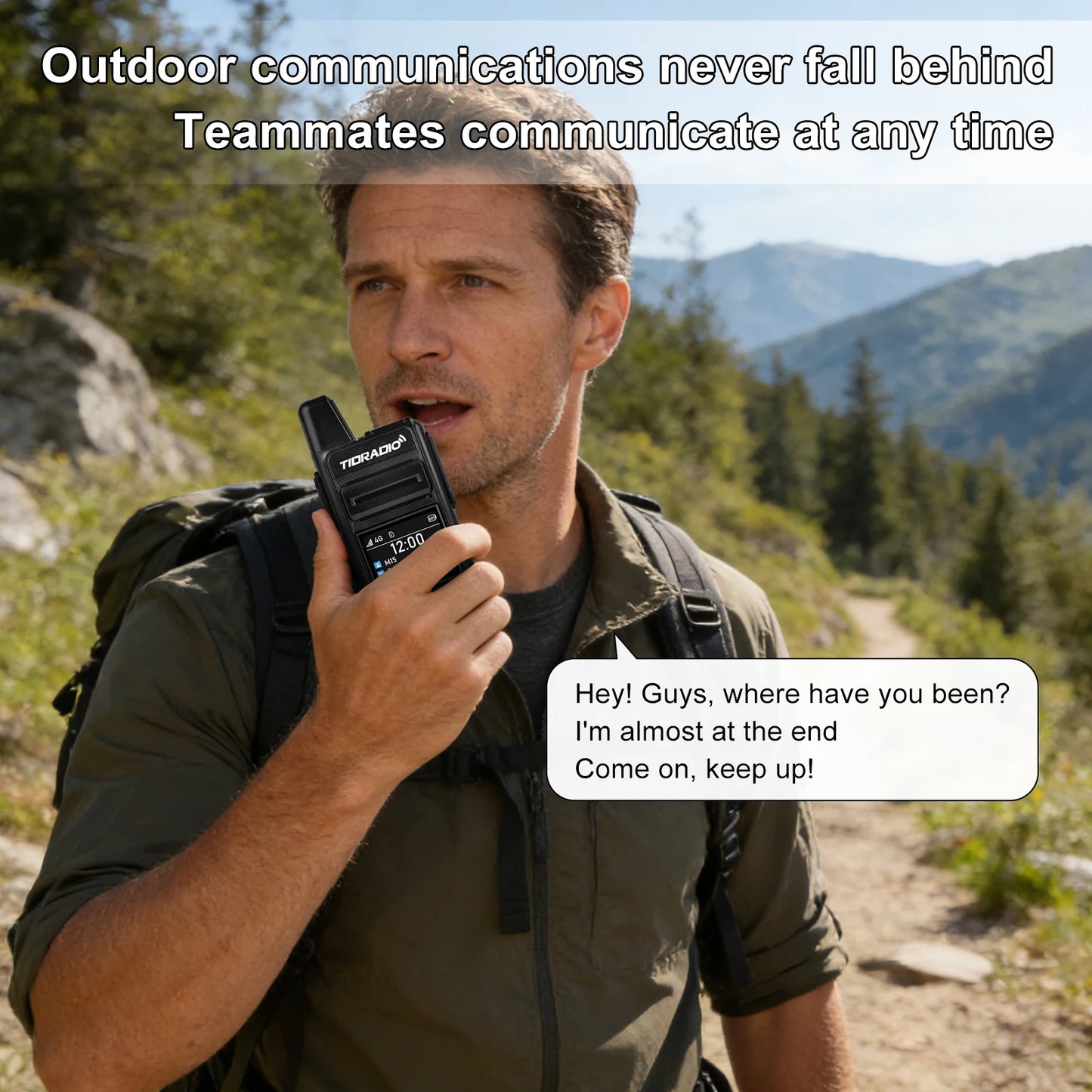 Global signal POC Radio with 1 Year Sim Card Walkie Talkie Long Range 4G 5000 Miles for Hiking and Camping