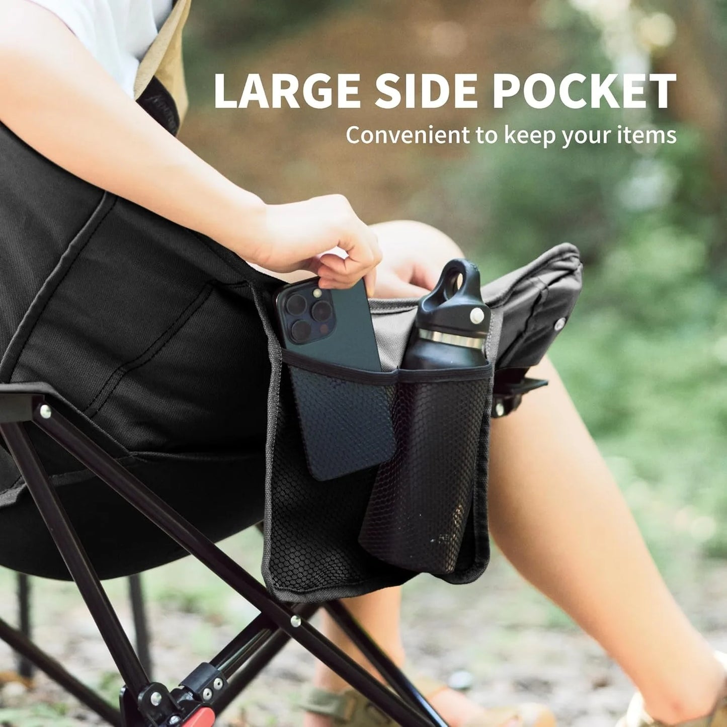 Sea Star Recliner Outdoor Folding High Back Moon Chair 2-Position Adjustable Portable Camping Chair for Relaxing Foldable Leisure Travel Furniture Picnic