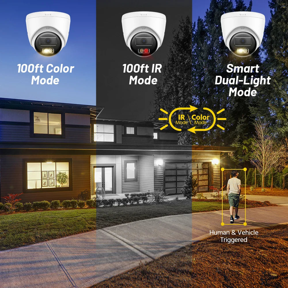 Smart Security Camera 8MP PoE Outdoor Infrared Night Vision IP Cam Person/Vehicle Detection 4K Poe Surveillance Camera