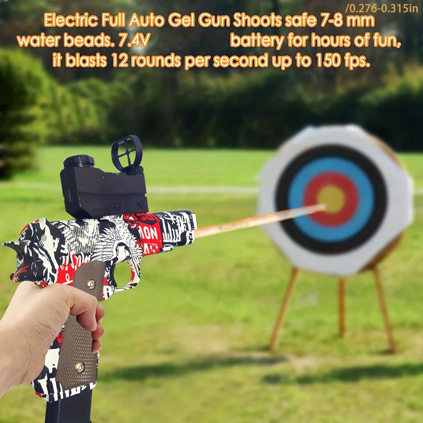 Electric Blaster Pistol Gun Toy, Automatic Splatter Gun, High Speed, Outdoor Activities Shooting Game (Without Bullet)