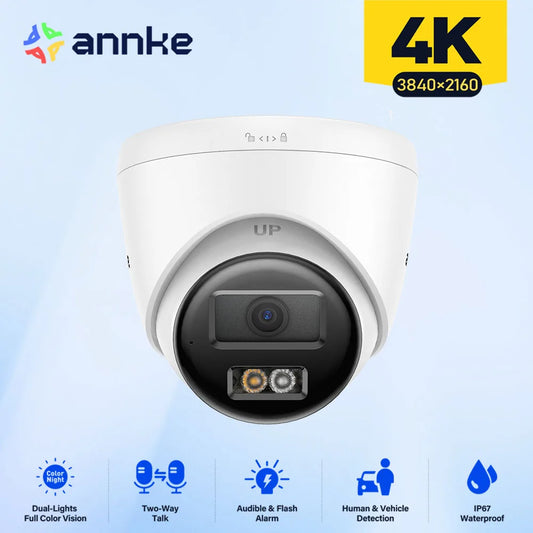 Smart Security Camera 8MP PoE Outdoor Infrared Night Vision IP Cam Person/Vehicle Detection 4K Poe Surveillance Camera