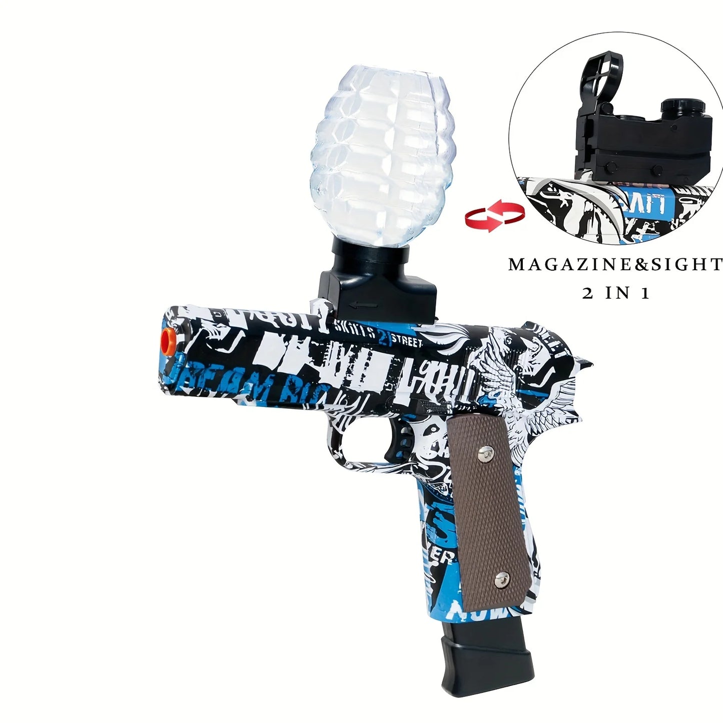 Electric Blaster Pistol Gun Toy, Automatic Splatter Gun, High Speed, Outdoor Activities Shooting Game (Without Bullet)
