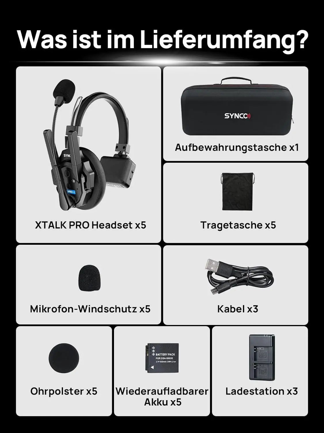 Wireless Intercom Headset 2.4GHz Full Duplex 24H Battery Life 500M Range Real-time Team Communication