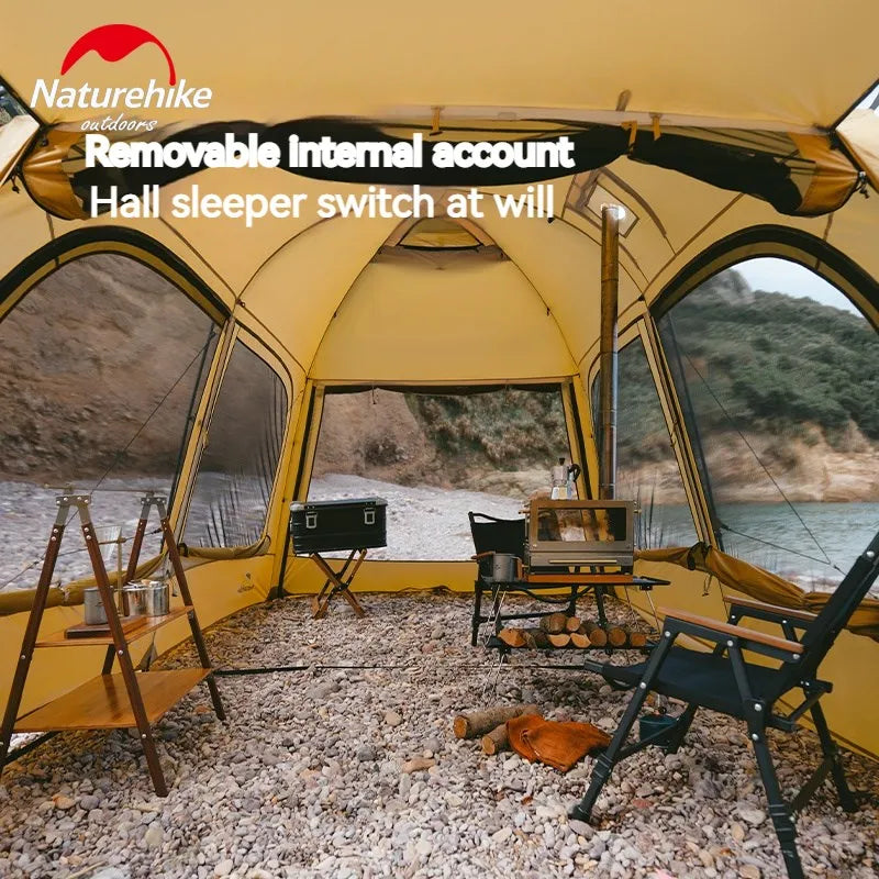 Dunes 10.9 Camping Tent 6 People 4 Seasons Dome Extended Canopy Outdoor Waterproof Large Space Tent With Chimney Hole
