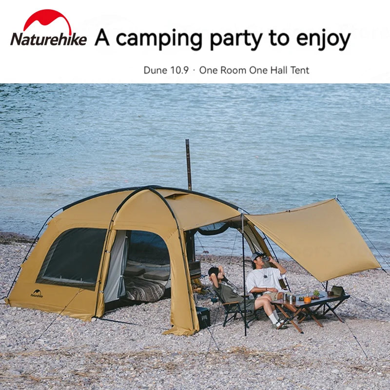 Dunes 10.9 Camping Tent 6 People 4 Seasons Dome Extended Canopy Outdoor Waterproof Large Space Tent With Chimney Hole