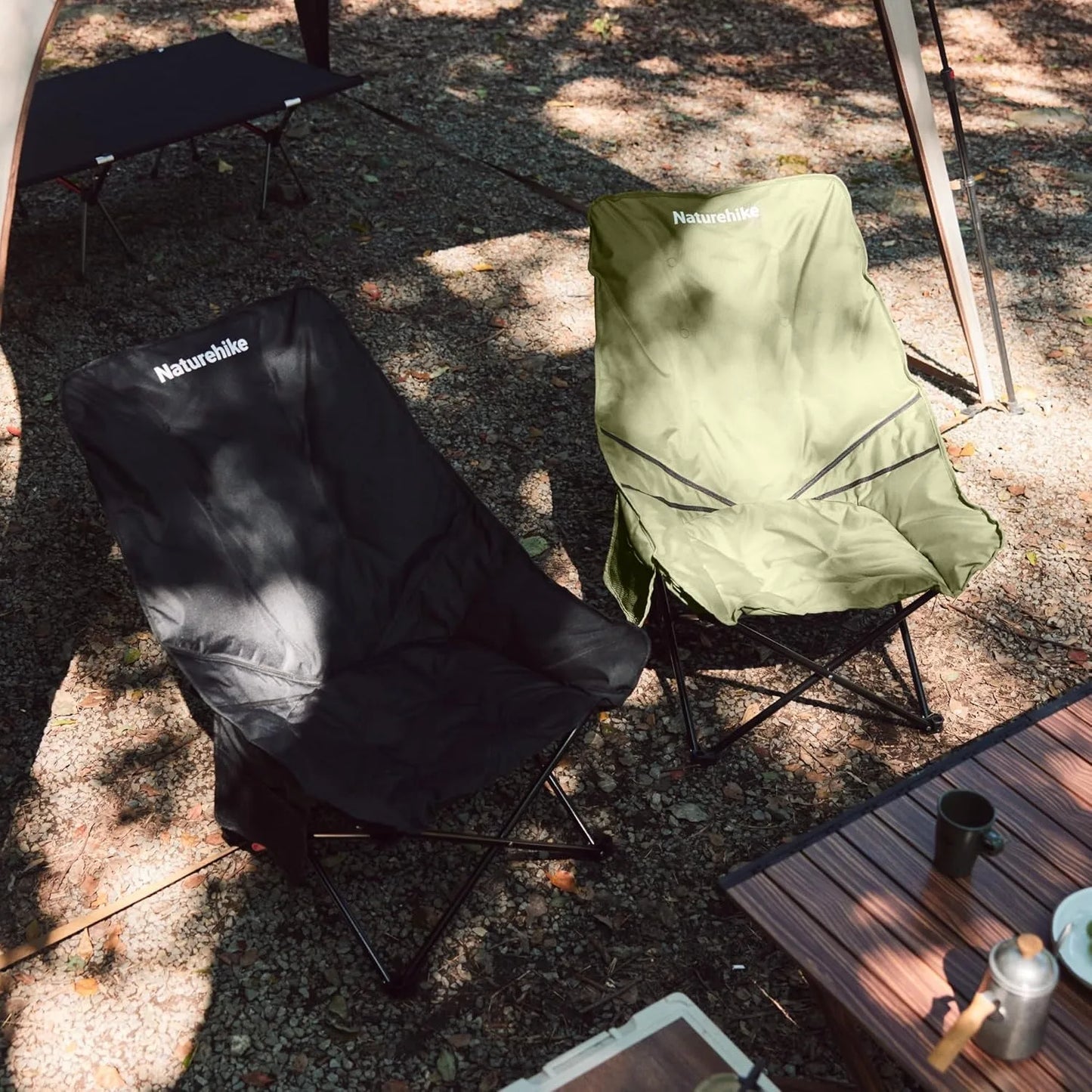 Sea Star Recliner Outdoor Folding High Back Moon Chair 2-Position Adjustable Portable Camping Chair for Relaxing Foldable Leisure Travel Furniture Picnic