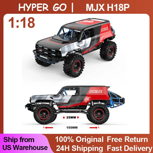 Hyper Go MJX H18P 1/18 RC Remote Control Car Brushless Four-Wheel Drive Off-Road Climbing Car Adult Toy Car