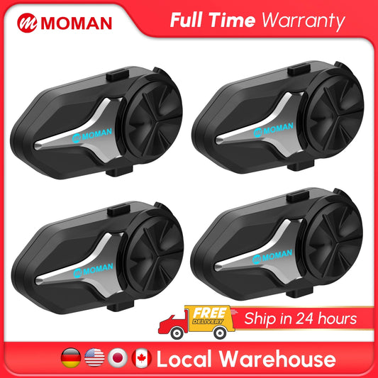 Motorcycle Bluetooth Helmet Headset Intercom 1000mAh MOTO Communicator 2000m Interphone for 24 Riders IP65 Waterproof