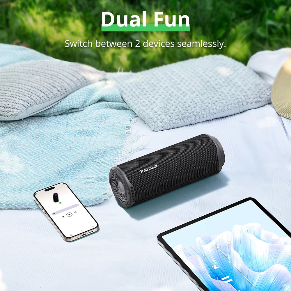 T8 Speaker Bluetooth Portable Speaker with Deep Bass, 40W, 360 degree Sound, Waterproof IPX7, for Camping
