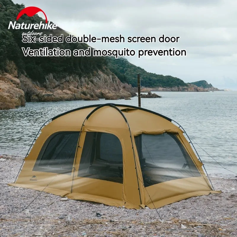 Dunes 10.9 Camping Tent 6 People 4 Seasons Dome Extended Canopy Outdoor Waterproof Large Space Tent With Chimney Hole