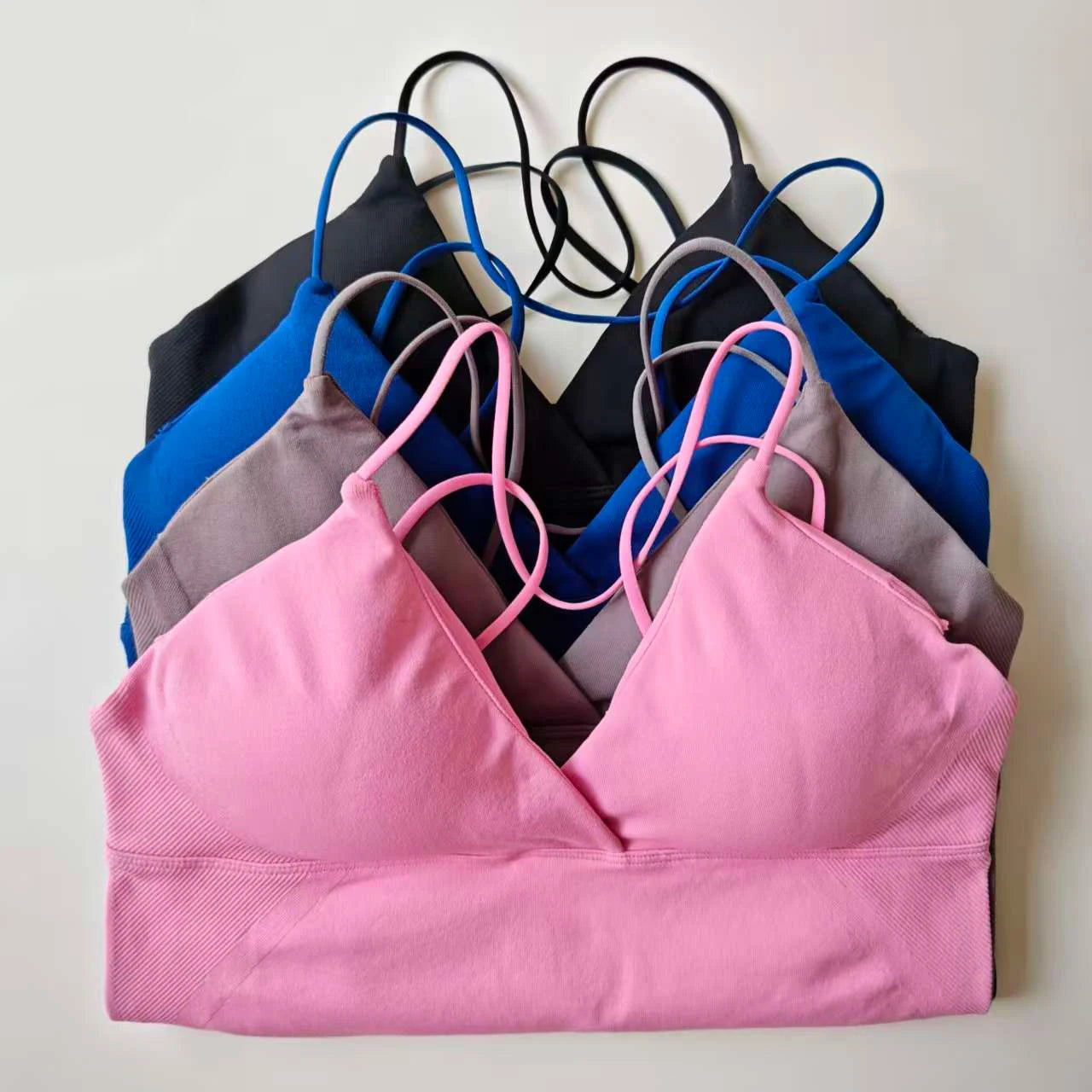 Vision Twist Front Longline Top Women's Seamless Thin Straps Yoga Gym Workout Vest Running Tank Tops Fitness Clothing