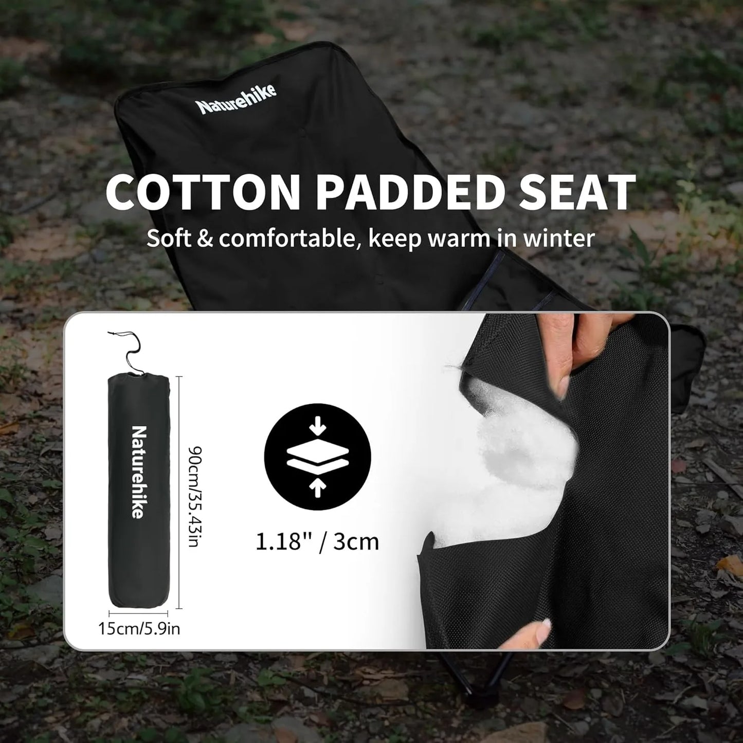 Sea Star Recliner Outdoor Folding High Back Moon Chair 2-Position Adjustable Portable Camping Chair for Relaxing Foldable Leisure Travel Furniture Picnic