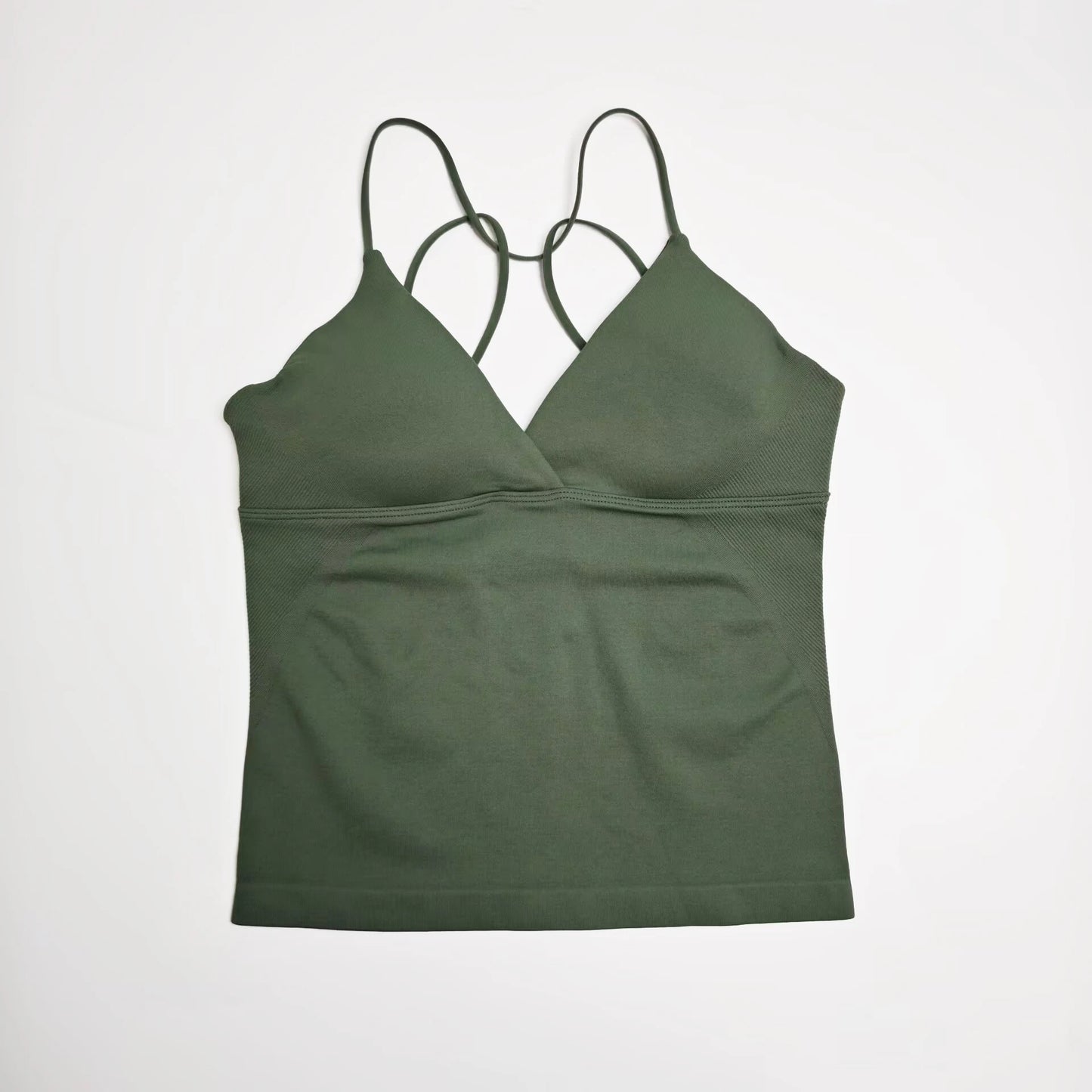 Vision Twist Front Longline Top Women's Seamless Thin Straps Yoga Gym Workout Vest Running Tank Tops Fitness Clothing