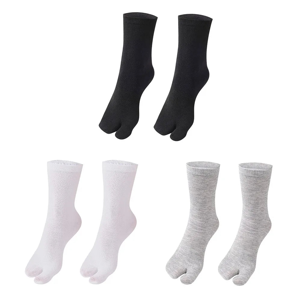 Unisex Split Two Toes Sock Polyester Flip Flop Sandal Sock Elastic Two Finger Socks Washable Hallux Valgus Appliance Accessories